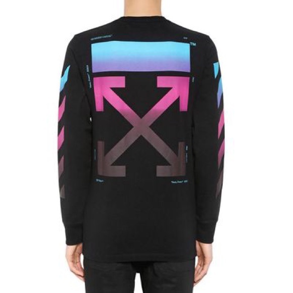 New Off-White Black Marker Long Sleeve T-shirt - Picture 2 of 8